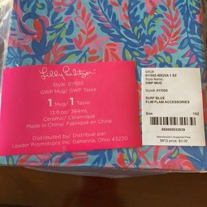 LILLY PULITZER Mug  “Surf Blue Flim Flam” NIB